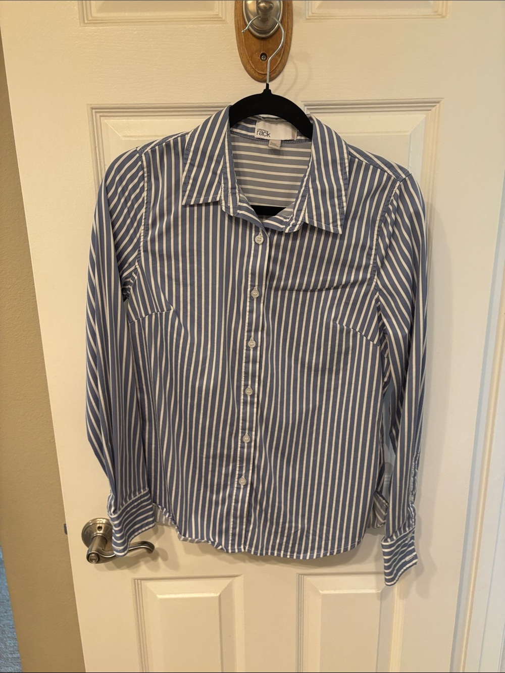 Nordstrom Rack Blue and White Vertical Stripe Button-Down Shirt